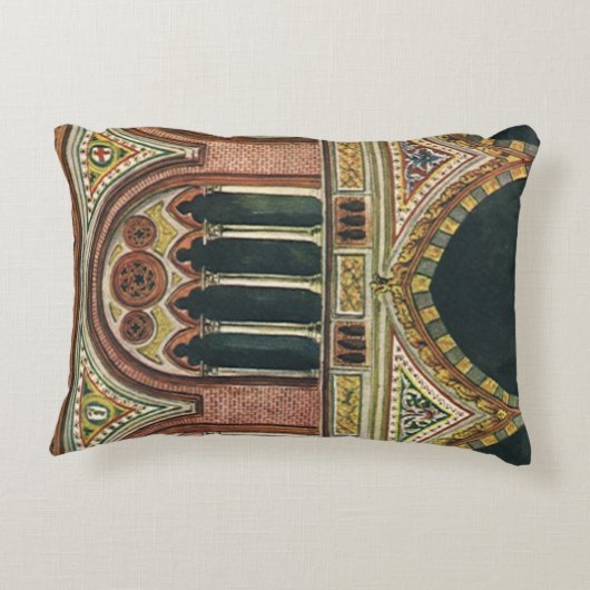 ヴィンテージ建築、イタリア、パヴィアの城塞 アクセントクッション (裏面)