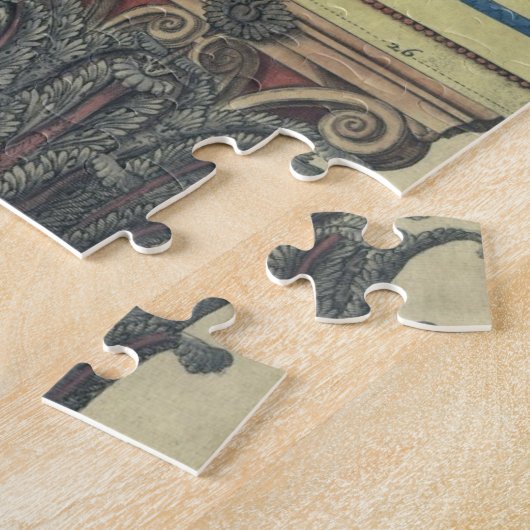 ヴィンテージ建築、コーニス・モールディング付きの柱 ジグソーパズル (側面)