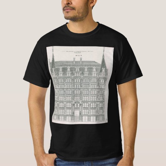 ヴィンテージ建築 デラウェア&ハドソン運河会社 Tシャツ (正面)