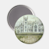 ヴィンテージ建築、フランスのシャトーの間取り図 マグネット (正面/裏面)