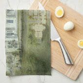 ヴィンテージ建築、フランスのシャトー平面図 キッチンタオル (四つ折り)