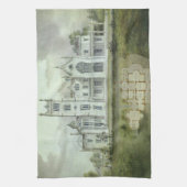 ヴィンテージ建築、フランスのシャトー平面図 キッチンタオル (縦)