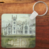ヴィンテージ建築、フランスのシャトー平面図 キーホルダー (裏面)