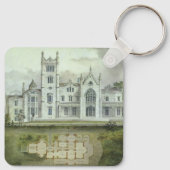 ヴィンテージ建築、フランスのシャトー平面図 キーホルダー (裏面)