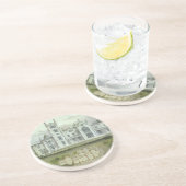 ヴィンテージ建築、フランスのシャトー平面図 コースター (側面)