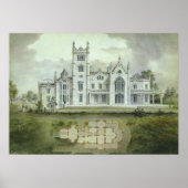 ヴィンテージ建築、フランスのシャトー平面図 ポスター (正面)