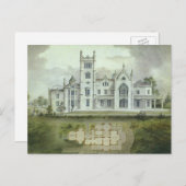 ヴィンテージ建築、フランスのシャトー平面図 ポストカード (正面/裏面)