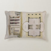 ヴィンテージ建築、フロアプラン、ギリシャヴィラ アクセントクッション (裏面)