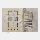 ヴィンテージ建築、フロアプラン、ギリシャヴィラ キッチンタオル (横)