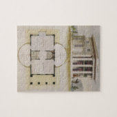 ヴィンテージ建築、フロアプラン、ギリシャヴィラ ジグソーパズル (横)