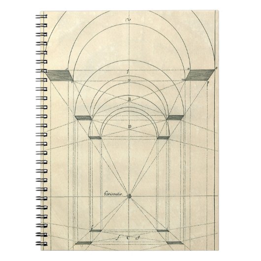ヴィンテージ建築、ルネサンス時代の建築遠近法 ノートブック (正面)
