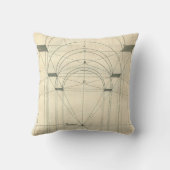 ヴィンテージ建築、ルネサンス時代の透視図法 クッション (裏面)