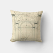 ヴィンテージ建築、ルネサンス時代の透視図法 クッション (正面)