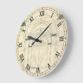 ヴィンテージ建築、ルネサンス時代の透視図法 ラージ壁時計 (傾斜)