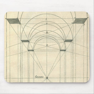 ヴィンテージ建築、ルネサンス時代の透視図 マウスパッド