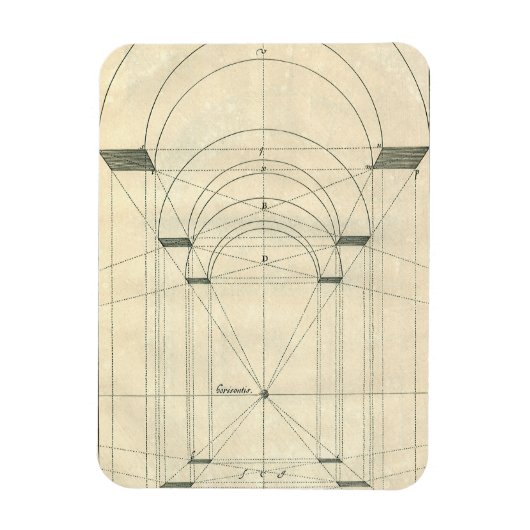 ヴィンテージ建築、ルネサンス時代の透視図 マグネット (縦)