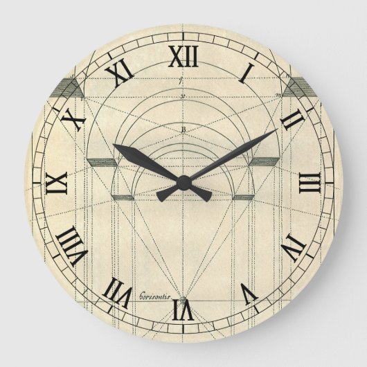 ヴィンテージ建築、ルネサンス時代の透視図 ラージ壁時計 (正面)