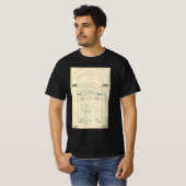 ヴィンテージ建築、ルネサンス時代の透視図 Tシャツ (正面フル)