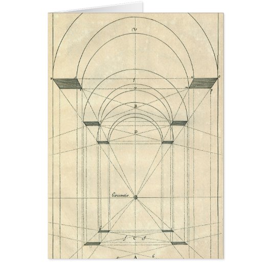 ヴィンテージ建築、ルネサンス様式アーチの透視図 (正面)