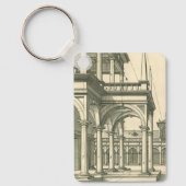 ヴィンテージ建築、ローマの中庭(柱あり) キーホルダー (正面)