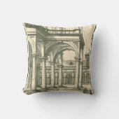 ヴィンテージ建築、ローマの中庭（柱あり） クッション (正面)