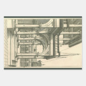 ヴィンテージ建築、ローマの中庭(柱あり) ラッピングペーパーシート (正面2)