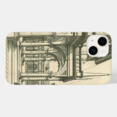 ヴィンテージ建築、ローマの中庭（柱あり） Case-Mate iPhoneケース (裏面 (横))