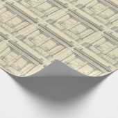 ヴィンテージ建築、ローマの柱廊を持つ ラッピングペーパー (角)