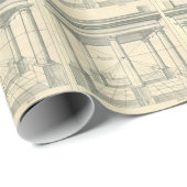 ヴィンテージ建築、ローマの柱廊を持つ ラッピングペーパー (ロールコーナー)