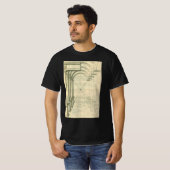 ヴィンテージ建築、列柱とアーチの遠近法 Tシャツ (正面フル)