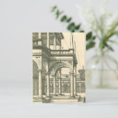 ヴィンテージ建築、古代ローマの列柱を持つ中庭 ポストカード (スタンド正面)