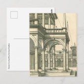 ヴィンテージ建築、古代ローマの列柱を持つ中庭 ポストカード (正面/裏面)