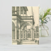 ヴィンテージ建築、古代ローマの列柱を持つ中庭 招待状 (スタンド正面)