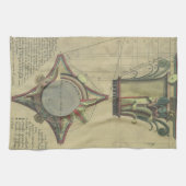 ヴィンテージ建築、装飾キャピタルクラウン キッチンタオル (横)