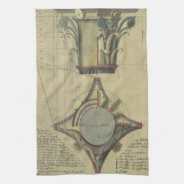 ヴィンテージ建築、装飾キャピタルクラウン キッチンタオル