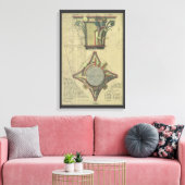 ヴィンテージ建築、装飾キャピタルクラウン キャンバスプリント (インサイチュ (リビング))