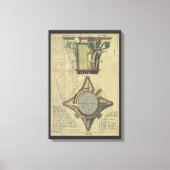 ヴィンテージ建築、装飾キャピタルクラウン キャンバスプリント (正面)