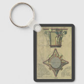 ヴィンテージ建築、装飾キャピタルクラウン キーホルダー (正面)