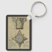 ヴィンテージ建築、装飾キャピタルクラウン キーホルダー (裏面)