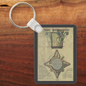 ヴィンテージ建築、装飾キャピタルクラウン キーホルダー (正面)