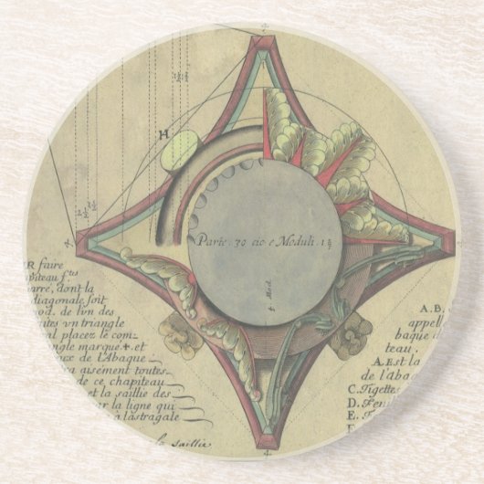 ヴィンテージ建築、装飾キャピタルクラウン コースター (正面)