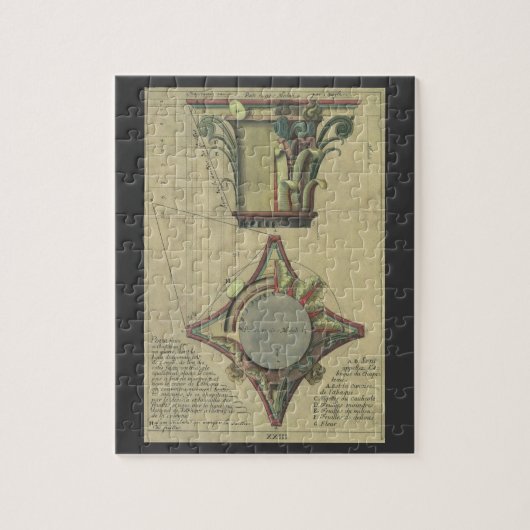 ヴィンテージ建築、装飾キャピタルクラウン ジグソーパズル (縦)