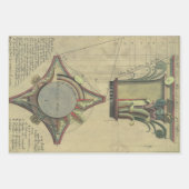 ヴィンテージ建築、装飾キャピタルクラウン ラッピングペーパーシート (正面)