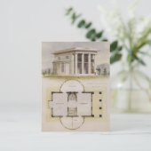 ヴィンテージ建築、間取り図、ギリシャの別荘 ポストカード (スタンド正面)