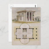 ヴィンテージ建築、間取り図、ギリシャの別荘 ポストカード (正面/裏面)