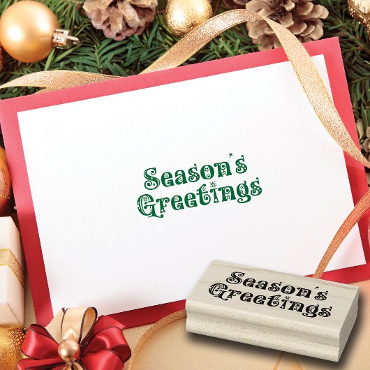 ヴィンテージ式シーズングリーティングウッド ラバースタンプ