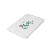 ヴィンテージ式花籠ターコイズ バスマット (アングル)