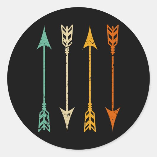 ヴィンテージ弓矢狩りレトロ ラウンドシール (正面)