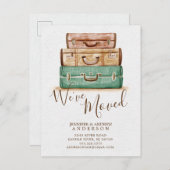 ヴィンテージ引っ越しました移動告知ポストカード 案内ポストカード (正面/裏面)