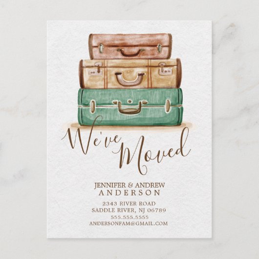 ヴィンテージ引っ越しました移動告知ポストカード 案内ポストカード (正面)